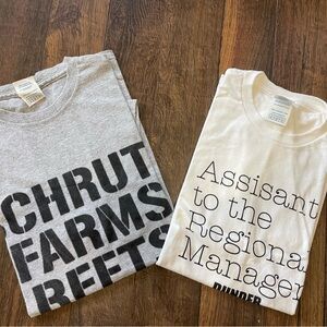 🔥Ts 3/$15 or 5/$20 Bundle of 2 Dundler Mifflin Office T-Shirts, Pressed & Ready